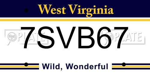 7SVB67 West Virginia License Plate
