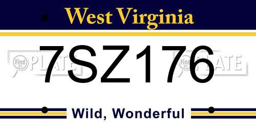 7SZ176 West Virginia License Plate
