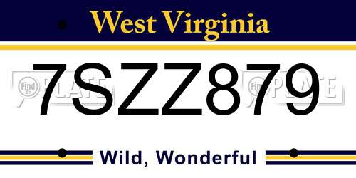7SZZ879 West Virginia License Plate