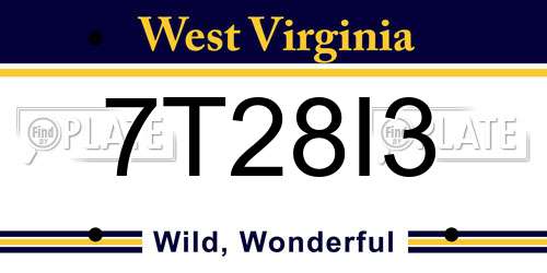 7T28I3 West Virginia License Plate
