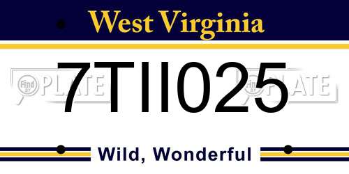 7TII025 West Virginia License Plate