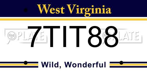 7TIT88 West Virginia License Plate