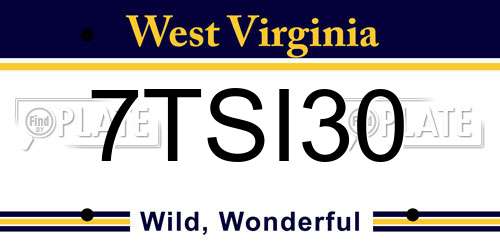 7TSI30 West Virginia License Plate