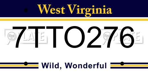 7TTO276 West Virginia License Plate