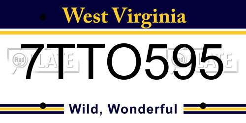 7TTO595 West Virginia License Plate
