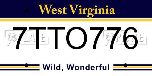 7TTO776 West Virginia License Plate