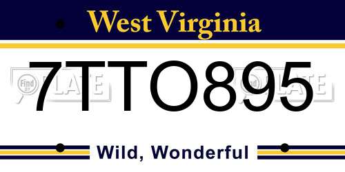 7TTO895 West Virginia License Plate