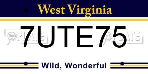 7UTE75 West Virginia License Plate