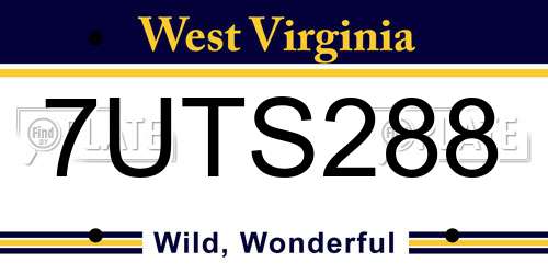 7UTS288 West Virginia License Plate