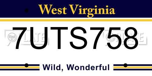 7UTS758 West Virginia License Plate
