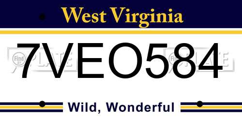 7VEO584 West Virginia License Plate