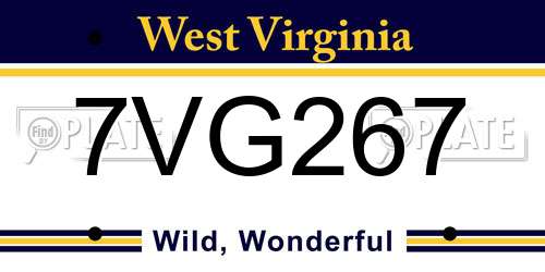 7VG267 West Virginia License Plate