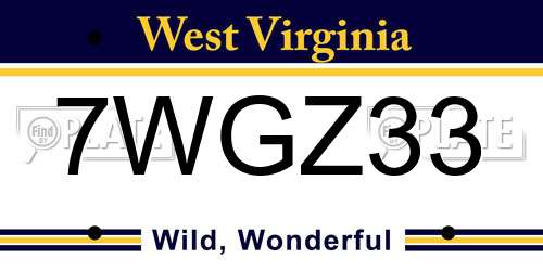7WGZ33 West Virginia License Plate