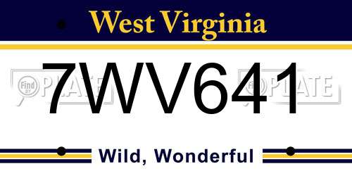 7WV641 West Virginia License Plate