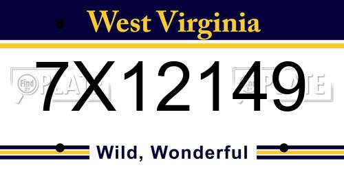 7X12149 West Virginia License Plate