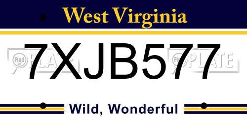 7XJB577 West Virginia License Plate