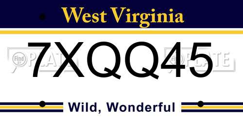 7XQQ45 West Virginia License Plate