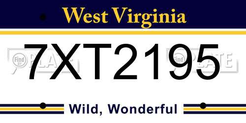 7XT2195 West Virginia License Plate