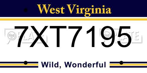 7XT7195 West Virginia License Plate