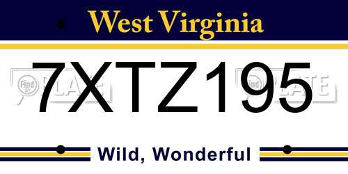 7XTZ195 West Virginia License Plate