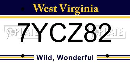7YCZ82 West Virginia License Plate