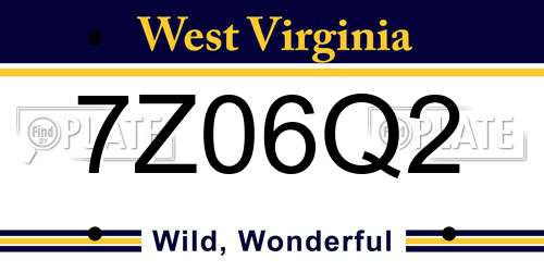 7Z06Q2 West Virginia License Plate