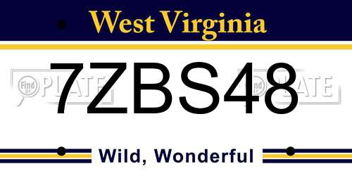 7ZBS48 West Virginia License Plate