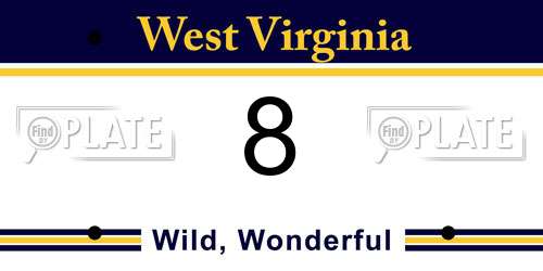 8 West Virginia License Plate
