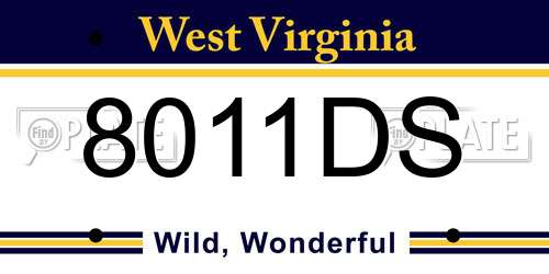 8011DS West Virginia License Plate
