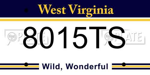 8015TS West Virginia License Plate