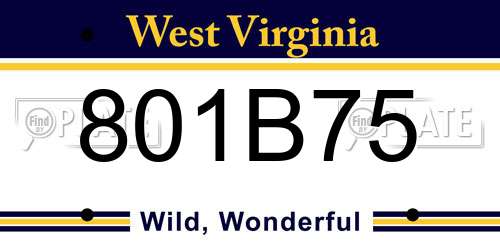 801B75 West Virginia License Plate