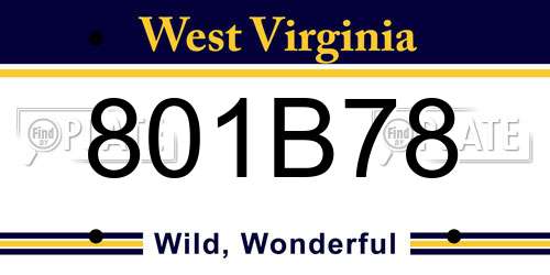 801B78 West Virginia License Plate