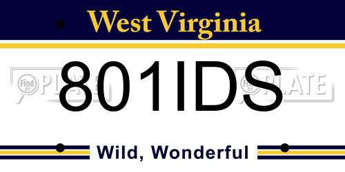 801IDS West Virginia License Plate