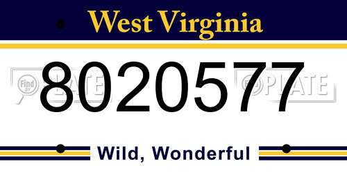 8020577 West Virginia License Plate