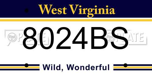 8024BS West Virginia License Plate