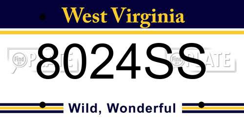 8024SS West Virginia License Plate