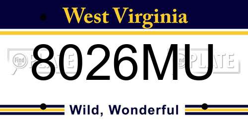 8026MU West Virginia License Plate