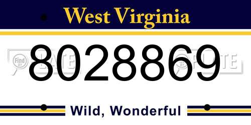 8028869 West Virginia License Plate