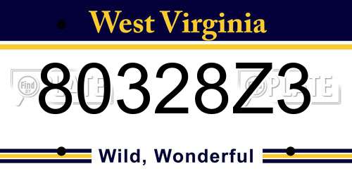 80328Z3 West Virginia License Plate