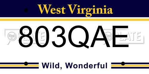 803QAE West Virginia License Plate