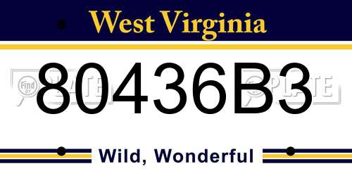80436B3 West Virginia License Plate