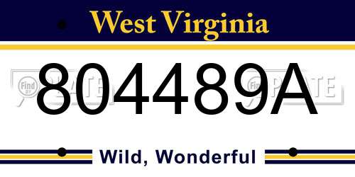 804489A West Virginia License Plate