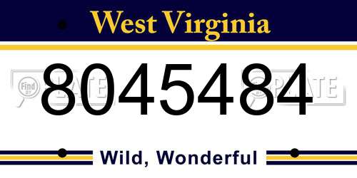 8045484 West Virginia License Plate