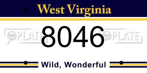 8046 West Virginia License Plate