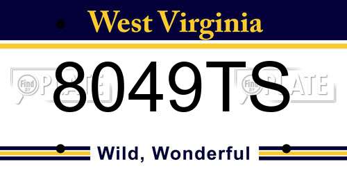 8049TS West Virginia License Plate
