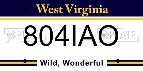 804IAO West Virginia License Plate
