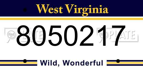 8050217 West Virginia License Plate