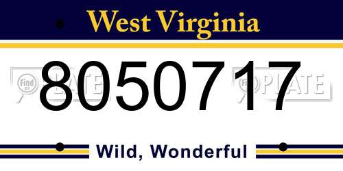 8050717 West Virginia License Plate
