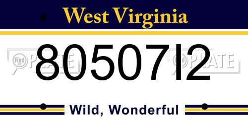 80507I2 West Virginia License Plate