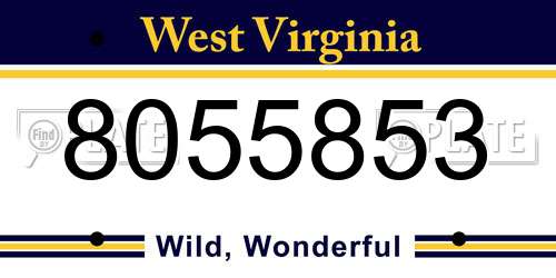 8055853 West Virginia License Plate
